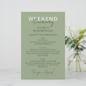 Papier Invitation d'itinéraire d'anniversaire de week-end (Debout devant)