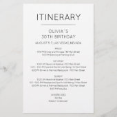 Papier Invitation d'itinéraire d'anniversaire de week-end (Devant)