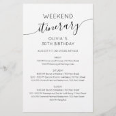 Papier Invitation d'itinéraire d'anniversaire minimaliste (Devant)