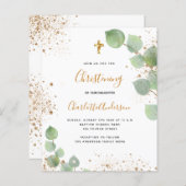 Papier Invitation d'or à l'eucalyptus (Devant / Derrière)