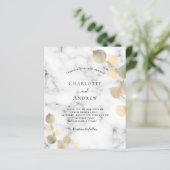 Papier Invitation dorée en marbre d'eucalyptus mariage Bu (Debout devant)