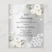 Papier Invitation du 10e anniversaire de mariage des fleu (Devant)