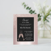 Papier Invitation du 21e anniversaire du Toast de Champag (Debout devant)