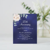 Papier Invitation du 25e anniversaire du mariage à fleurs (Debout devant)