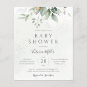 Papier Invitation du Baby shower botanique Eucalyptus Bud (Devant)