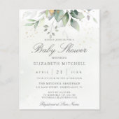 Papier Invitation du Baby shower botanique Eucalyptus Bud (Devant)