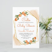 Papier Invitation du Baby shower Budget Orange Little Cut (Debout devant)