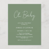 Papier Invitation du Baby shower Budget Vert de Sage mode (Devant)