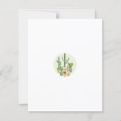 Papier Invitation du Baby shower budgétaire Fiesta Cactus (Dos)