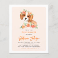 Invitation du Baby shower Cavalier King Charles Pe