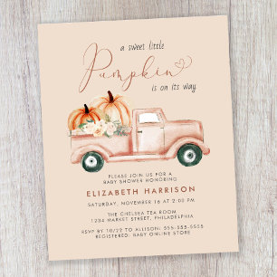 Papier Invitation du Baby shower d'aquarelle de camion ci