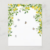 Papier Invitation du Baby shower d'aquarelle de citron bu (Dos)