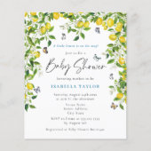 Papier Invitation du Baby shower d'aquarelle de citron bu (Devant)