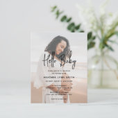 Papier Invitation du Baby shower de budget photo Hello mo (Debout devant)
