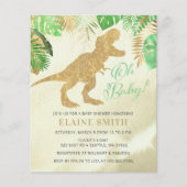 Papier Invitation du Baby shower de dinosaure aquarelle b (Devant)