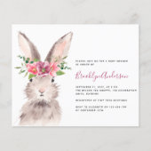 Papier Invitation du Baby shower de lapin en aquarelle BU (Devant)