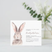 Papier Invitation du Baby shower de lapin en aquarelle BU (Debout devant)