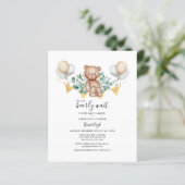 Papier Invitation du Baby shower de l'ours Eucalyptus (Debout devant)