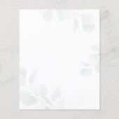 Papier Invitation du Baby shower de l'ours Eucalyptus (Dos)