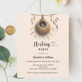 Papier Invitation du baby shower de nid d'oiseaux de la f