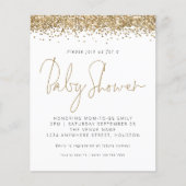 Papier Invitation du Baby shower de Parties scintillant d (Devant)