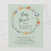 Papier Invitation du Baby shower de stockage floral Boho (Devant)