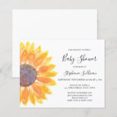 Papier Invitation du Baby shower de tournesol jaune Budge (Devant / Derrière)