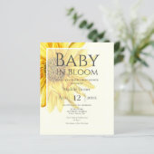 Papier Invitation du Baby shower de tournesol jaune Budge (Debout devant)