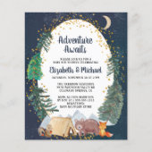 Papier Invitation du Baby shower des couples de bois (Devant)