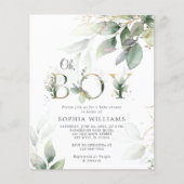 Papier Invitation du Baby shower d'eucalyptus vert du bud (Devant)