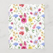 Papier Invitation du baby shower du budget Fleurs de prai (Dos)