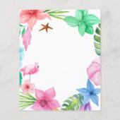 Papier Invitation du baby shower du budget tropical d'été (Dos)