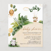 Papier Invitation du Baby shower du parti Jungle Budget (Devant)