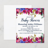 Papier Invitation du Baby shower floral botanique budgéta (Devant / Derrière)