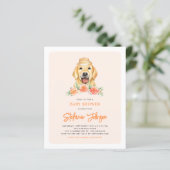 Papier Invitation du Baby shower Golden Retriever Peach (Debout devant)