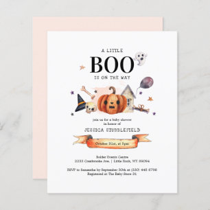 Papier Invitation du Baby shower Halloween Boo Budget