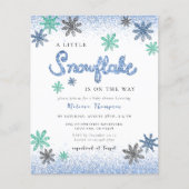 Papier Invitation du Baby shower Little Snowflake Budget (Devant)
