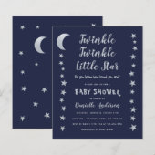 Papier Invitation du Baby shower Little Star Twinkle budg (Devant / Derrière)
