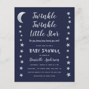 Papier Invitation du Baby shower Little Star Twinkle budg