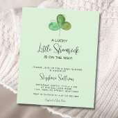 Papier Invitation du Baby shower Shamrock vert du budget