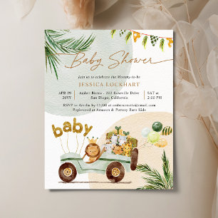 Papier Invitation du Baby shower unique de la Jungle Part