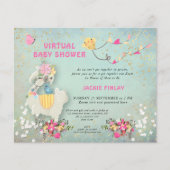 Papier Invitation du Baby shower virtuel Llama Budget (Devant)