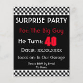 Papier Invitation du Black White Check Party (Devant)