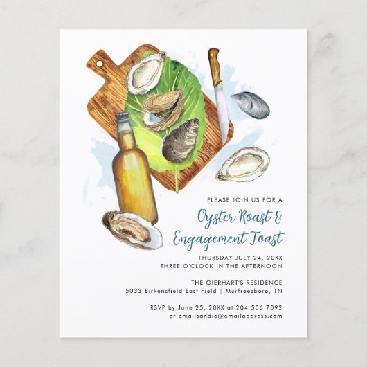 Papier Invitation du budget du Fiançailles toast toast (Devant)