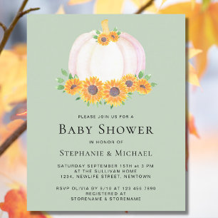 Papier Invitation du Citrouille du budget Baby shower ver