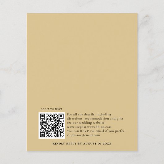 Papier Invitation du Citrouille Floral Mariage QR Code (Dos)