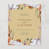 Papier Invitation du Citrouille Floral Mariage QR Code (Devant)