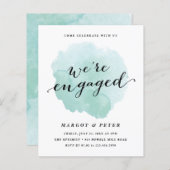 Papier Invitation du Fiançailles d'aquarelle du script bu (Devant / Derrière)