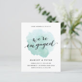 Papier Invitation du Fiançailles d'aquarelle du script bu (Debout devant)