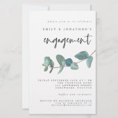 Papier Invitation du Fiançailles Eucalyptus Turquoise Bud (Devant)